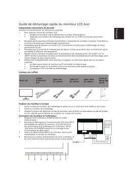 Acer KA270H Monitor Guide de démarrage rapide