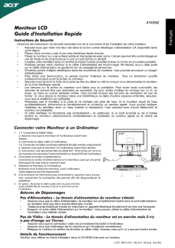 Acer X193HQ Monitor Guide de démarrage rapide