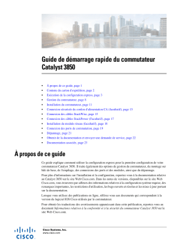 Cisco Catalyst 3850 Series Switches Mode d'emploi