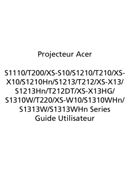 Acer XS-X10 Projector Manuel utilisateur