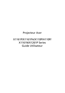 Acer X1161P Projector Manuel utilisateur