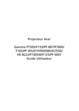 Acer H9505BD Projector Manuel utilisateur