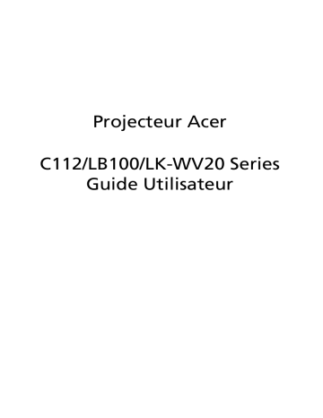 Acer C112 Projector Manuel utilisateur | Fixfr