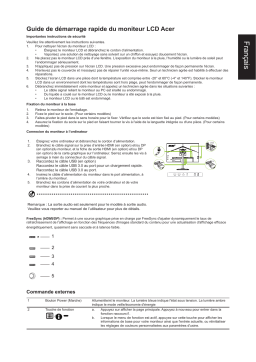 Acer XV272 Monitor Guide de démarrage rapide
