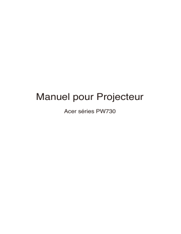 Acer PW730 Projector Manuel utilisateur | Fixfr