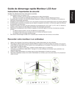 Acer XR342CKP Monitor Guide de démarrage rapide