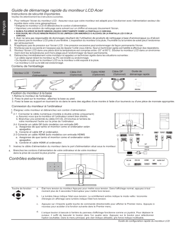 ED273URP | Acer ED273UR Monitor Guide de démarrage rapide | Fixfr