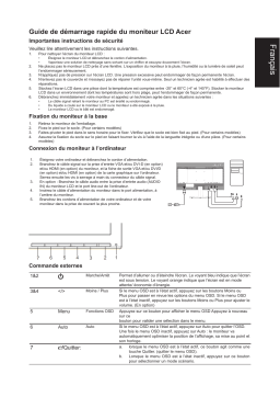 Acer KA250HQ Monitor Guide de démarrage rapide