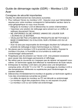 Acer EI242QRP Monitor Guide de démarrage rapide