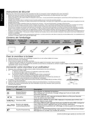 Acer V213HL Monitor Guide de démarrage rapide | Fixfr