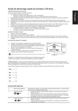 Acer XV272X Monitor Guide de démarrage rapide