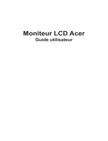 Acer XF243YP Monitor Manuel utilisateur | Fixfr