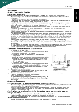Acer G243HQ Monitor Guide de démarrage rapide