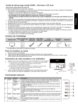 Acer EH220Q Monitor Guide de démarrage rapide