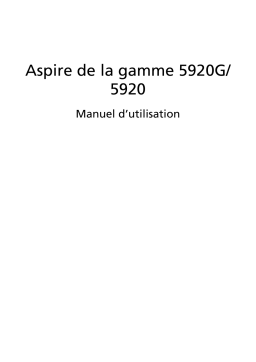 Acer Aspire 5920 Notebook Manuel utilisateur