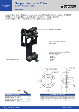 GYS TORCH SUPPORT COBOT (ISO 9409-1_50_4_M6) Fiche technique