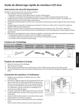 Acer EB321HQUD Monitor Guide de démarrage rapide