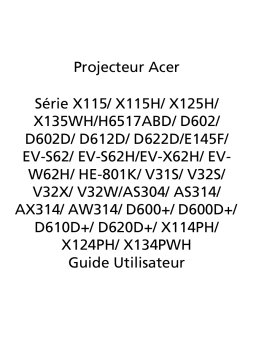 Acer X134PWH Projector Manuel utilisateur