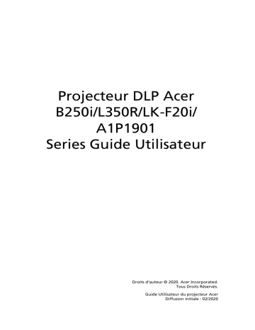 Acer B250i Projector Manuel utilisateur | Fixfr