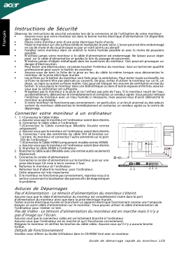 Acer A231H Monitor Guide de démarrage rapide