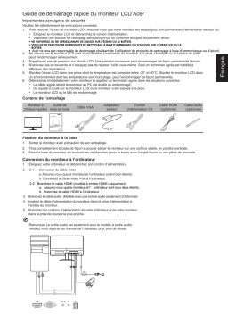 Acer SA240YB Monitor Guide de démarrage rapide