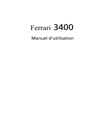 Acer Ferrari 3400 Notebook Manuel utilisateur | Fixfr