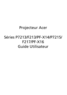 Acer P7215 Projector Manuel utilisateur