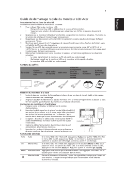 Acer V203H Monitor Guide de démarrage rapide