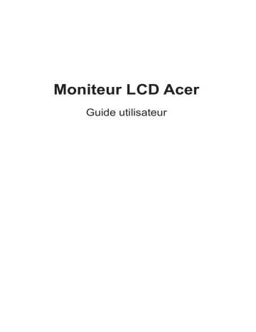 Acer XZ342CKP Monitor Manuel utilisateur | Fixfr
