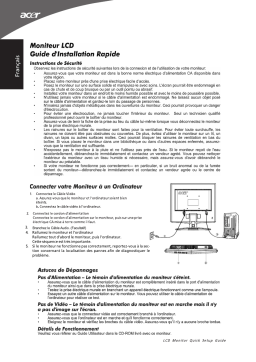 Acer X163W Monitor Guide de démarrage rapide