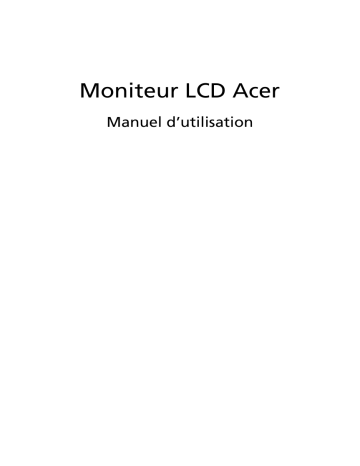 Acer S191WL Monitor Manuel utilisateur | Fixfr