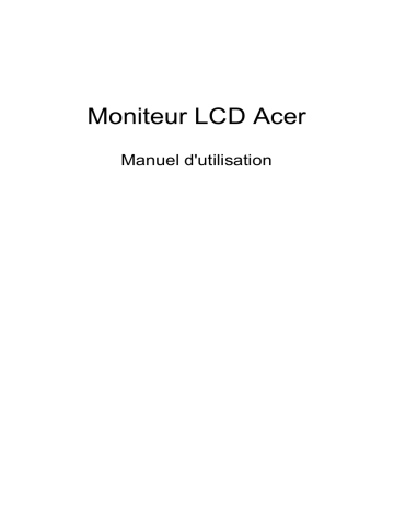 Acer XZ396QUP Monitor Manuel utilisateur | Fixfr