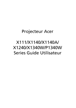 Acer X1140 Projector Manuel utilisateur