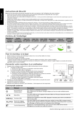 Acer S271HL Monitor Guide de démarrage rapide