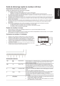 Acer V196HQLA Monitor Guide de démarrage rapide