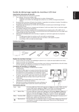 Acer B203W Monitor Guide de démarrage rapide