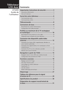 Acer AT3265 Acer TV Manuel utilisateur