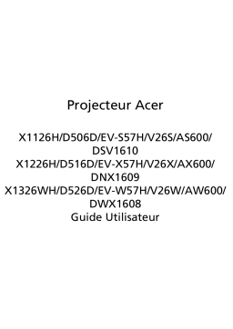 Acer X1126H Projector Manuel utilisateur