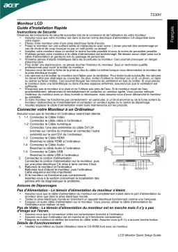 Acer T230H Monitor Guide de démarrage rapide