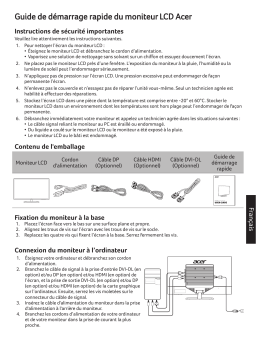 Acer EB321HQUC Monitor Guide de démarrage rapide