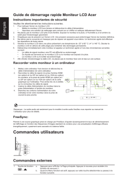 Acer ET322QUA Monitor Guide de démarrage rapide