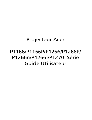 P1166P | P1266P | P1266i | Acer P1266 Projector Manuel utilisateur | Fixfr