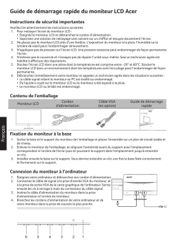 Acer EB222Q Monitor Guide de démarrage rapide