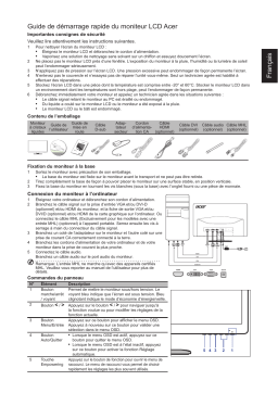 Acer g246hyl Monitor Guide de démarrage rapide