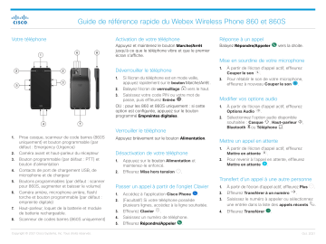 Webex Wireless Phone 840  | Cisco Webex Wireless Phone 860  Mode d'emploi | Fixfr