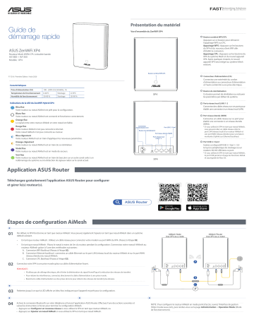Asus ZenWiFi AX Hybrid (XP4) 4G LTE / 3G Router Guide de démarrage rapide | Fixfr