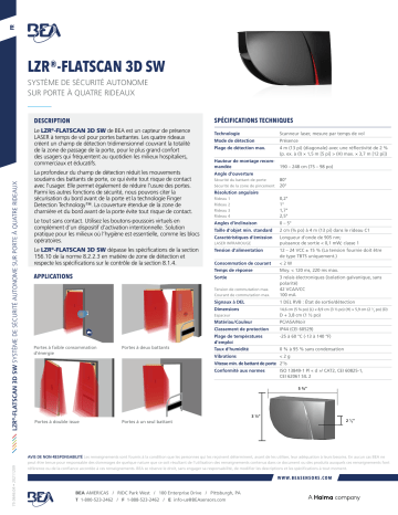 BEA LZR-FLATSCAN 3D SW spécification | Fixfr