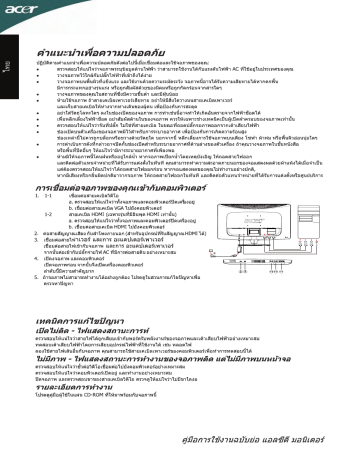 Acer HR274H Monitor Guide de démarrage rapide | Fixfr