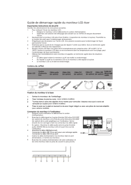 Acer B276HL Monitor Guide de démarrage rapide