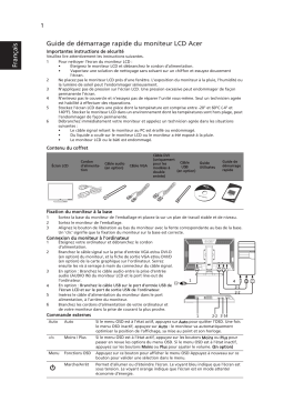 Acer B243W Monitor Guide de démarrage rapide